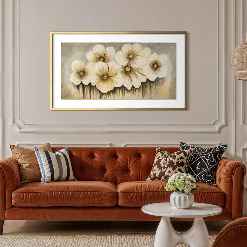 Diseño Flores Blancas Doradas 1