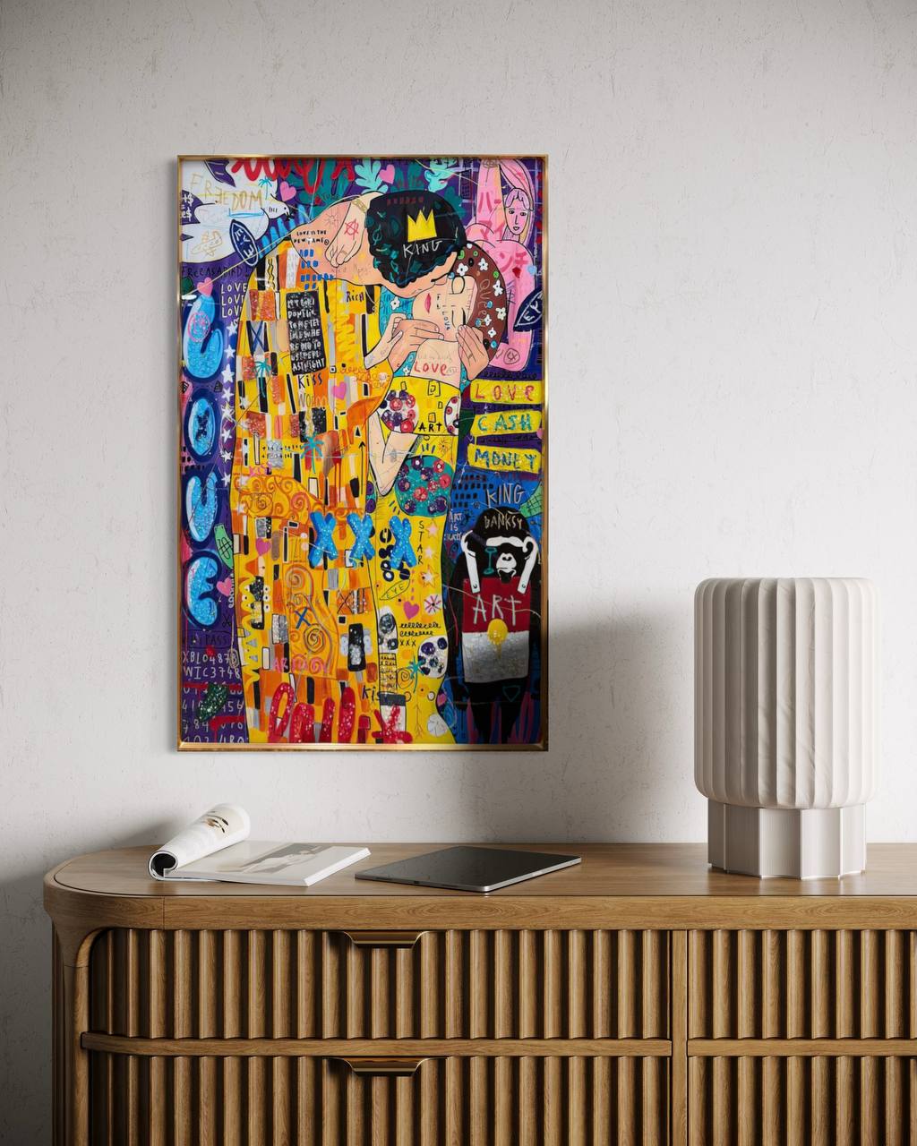 CUADRO POP ART EL BESO  1