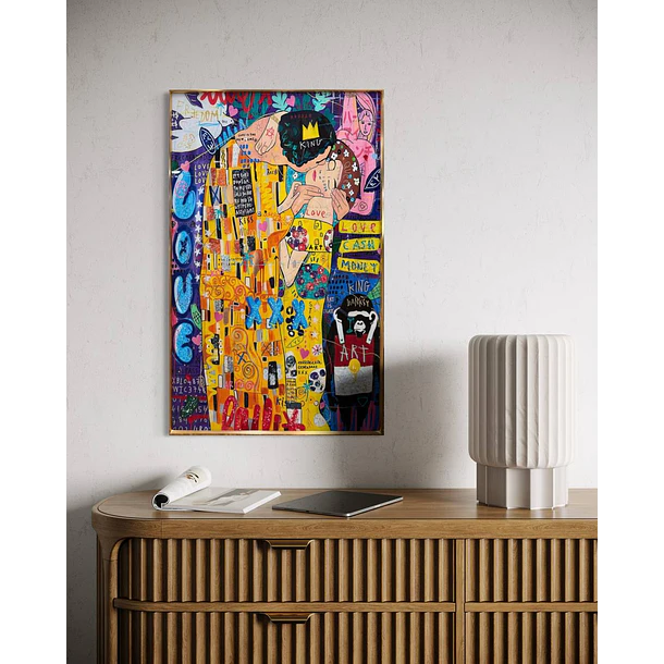 CUADRO POP ART EL BESO 