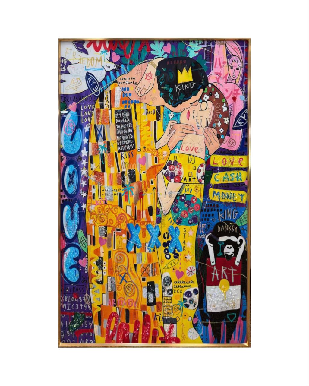 CUADRO POP ART EL BESO  4