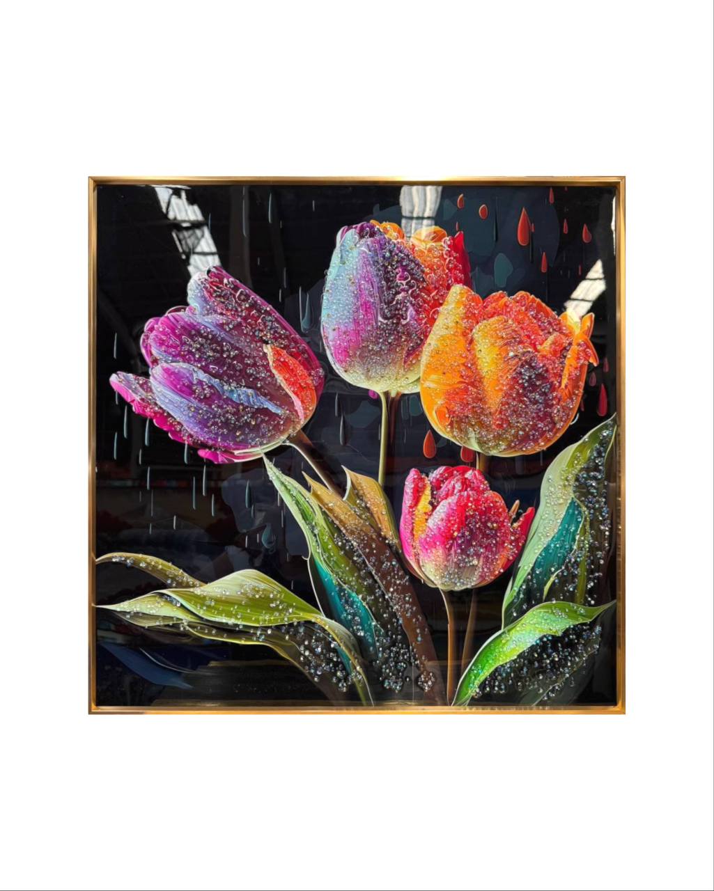 CUADRO TULIPANES COLORES  3