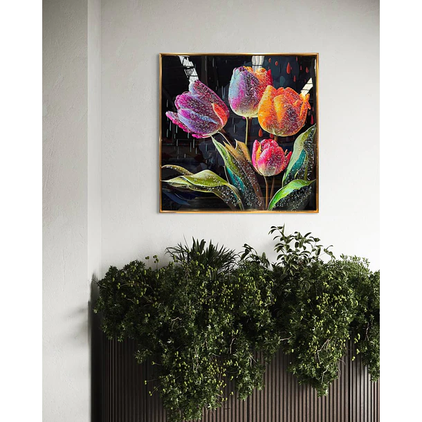 CUADRO TULIPANES COLORES 