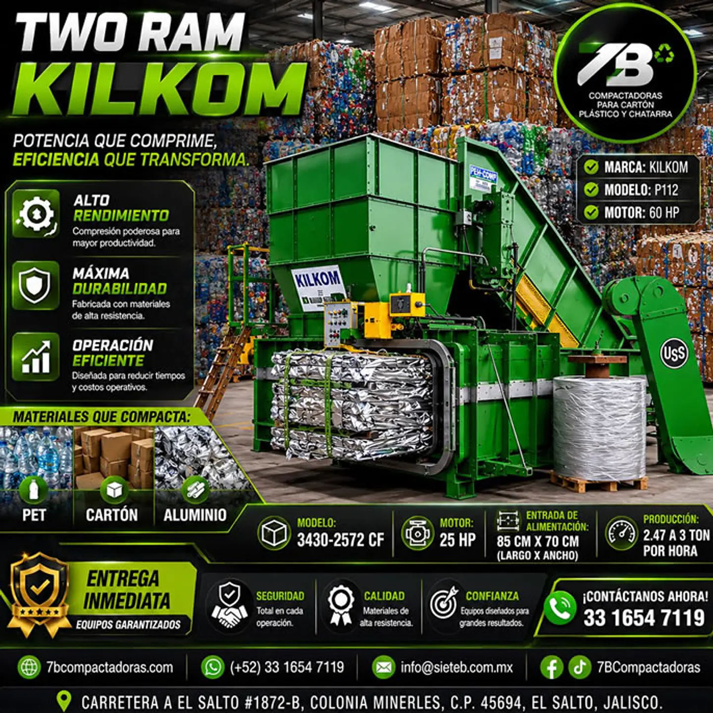 Compactadora Two Ram Kilkom P112 (equipo usado) 4