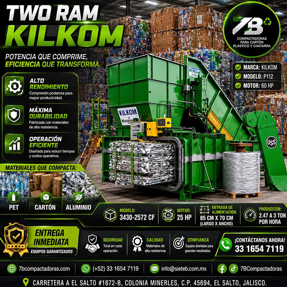 Compactadora Two Ram Kilkom P112 (equipo usado) 4