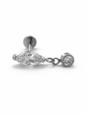 Labret Marquise & Drop Crystal
