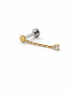 Labret Chain & Crystal Gold