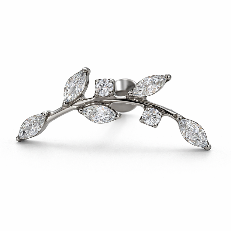 Labret Golden Willow Branch Silver 1