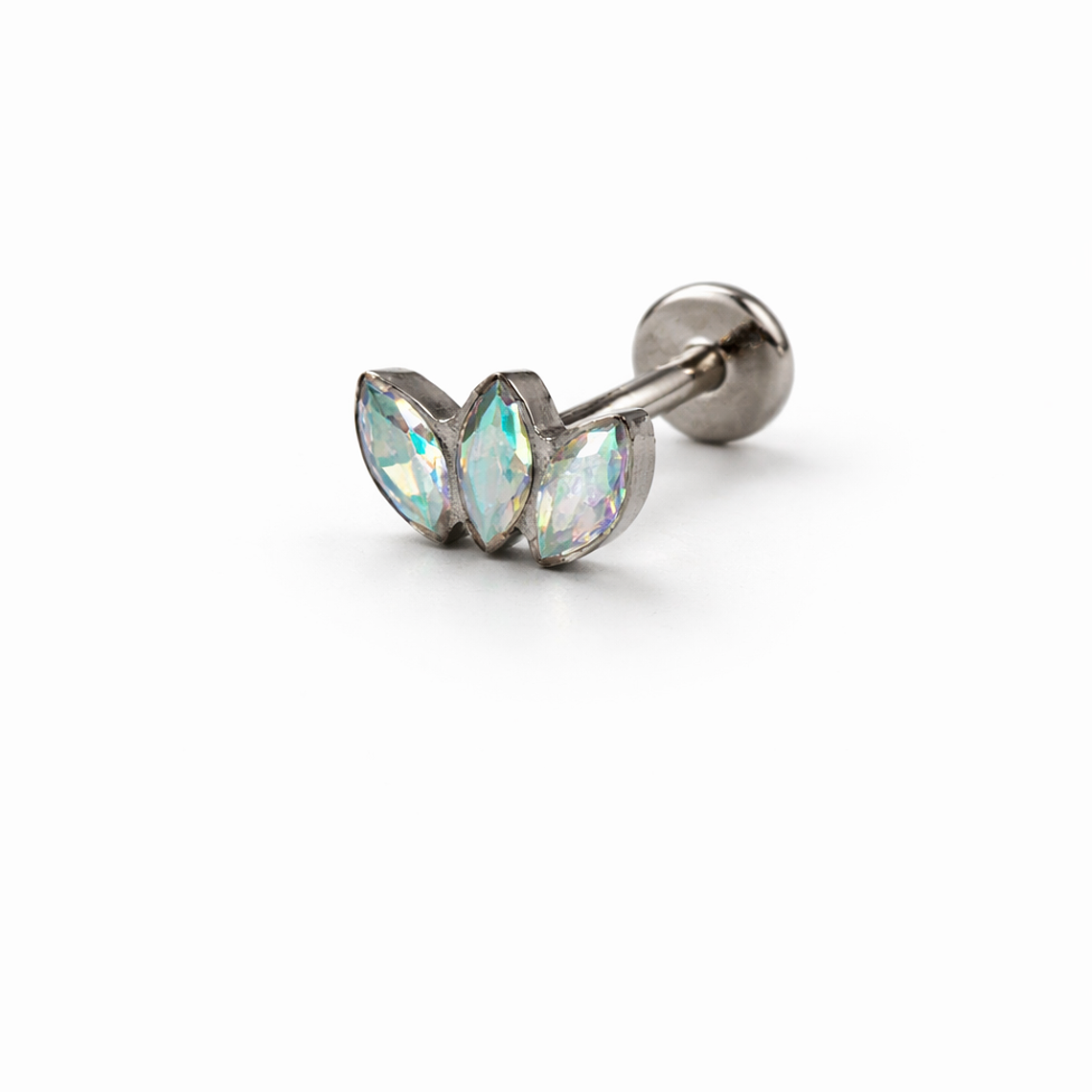 Labret Triple Marquise Aurora Silver 1