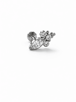 Labret Majesty Marquise Silver