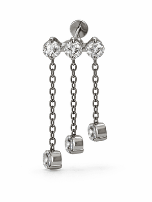 Labret Triple Cascade Crystal