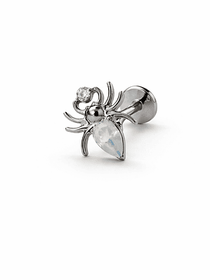 Labret Arachne Opal Silver