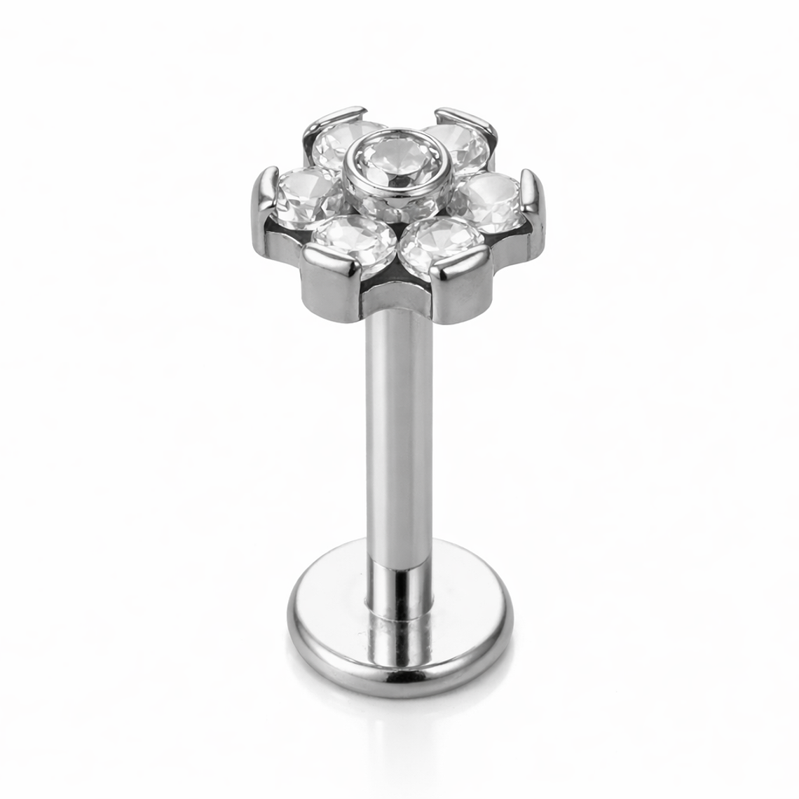 Labret Crystal Blossom Silver 1