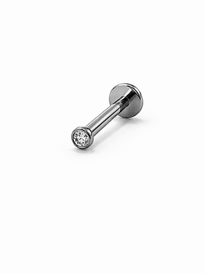 Labret Point Crystal Silver
