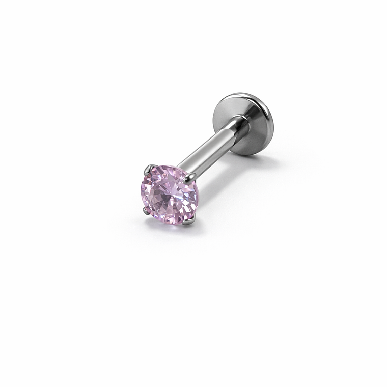 Labret Pink Crystal 4mm 1