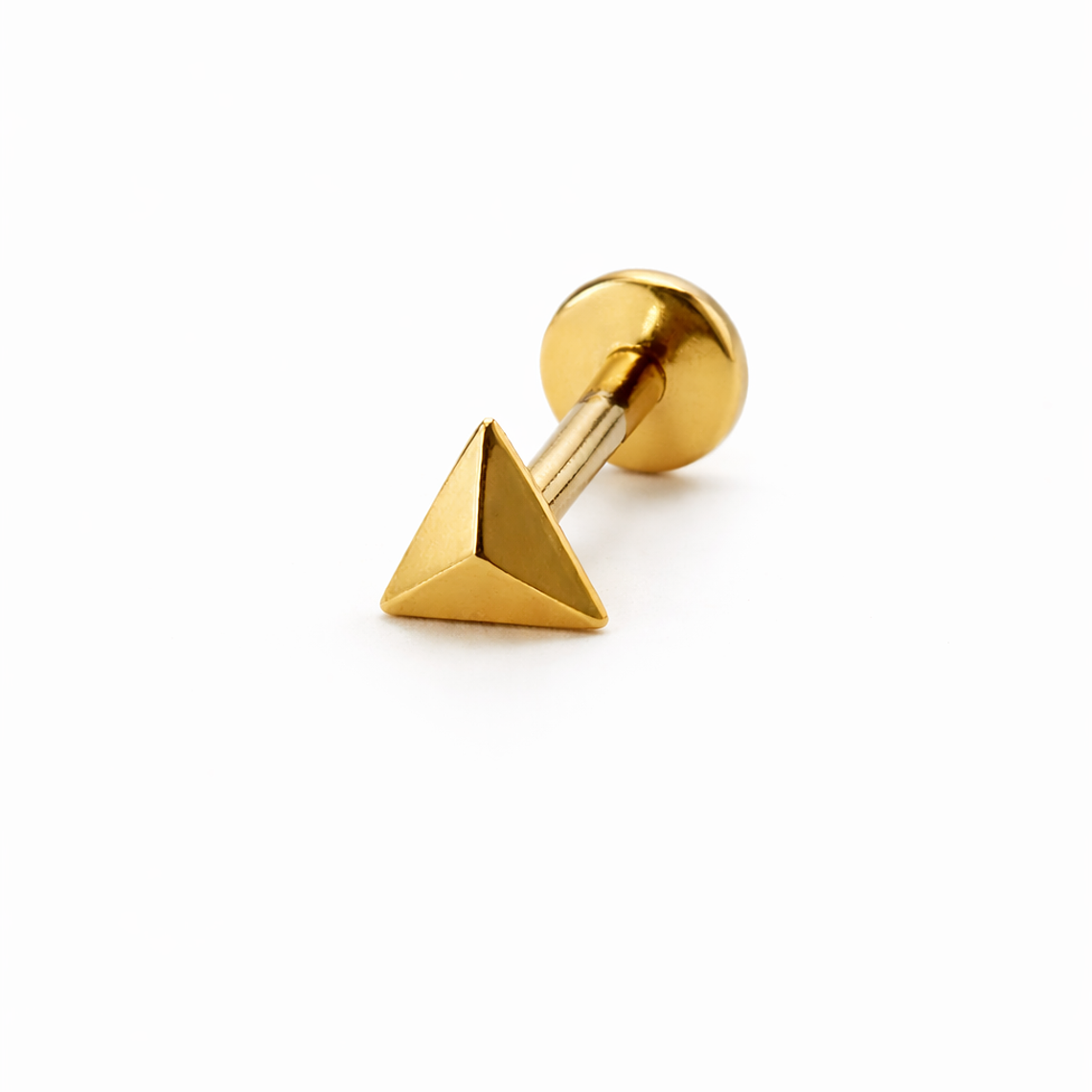 Labret Pyramid Triangle – Oro Sólido 14K 1