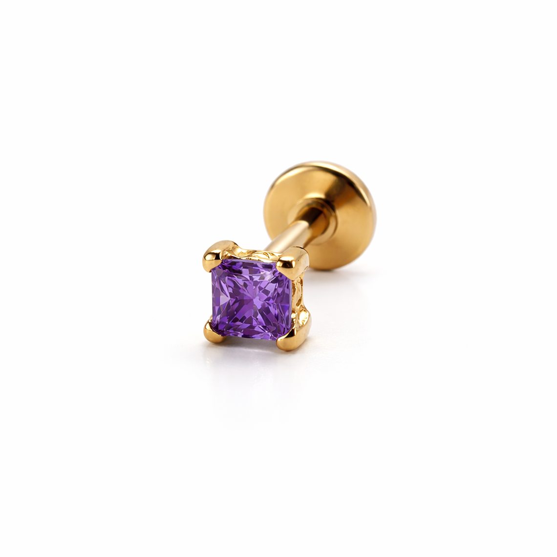 Labret Princess Purple – Oro Sólido 14K 1