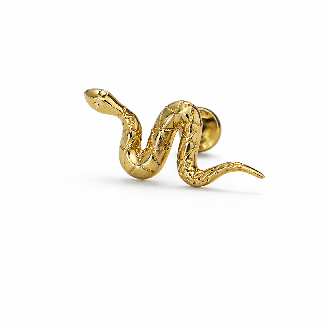 Labret Golden Snake – Oro Sólido 14K 1