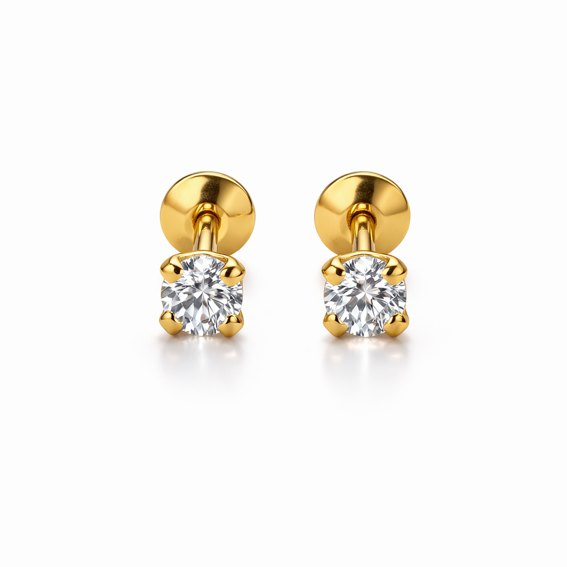 Abridores Solitario Crystal – Oro Sólido 18K 1