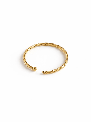 Aro de Nostril Trenzado en Oro de 18k