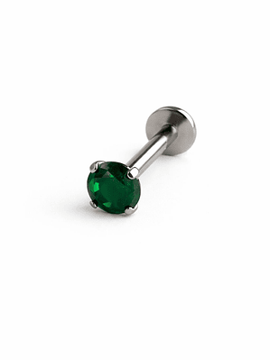 Labret Emerald Crystal 4mm