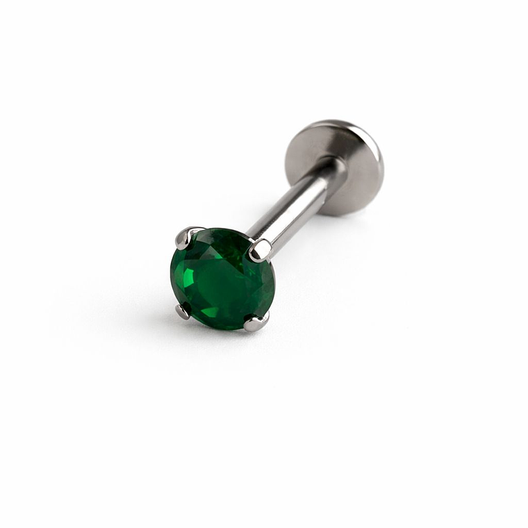 Labret Emerald Crystal 4mm 1