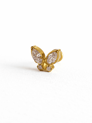 Labret Mariposa Silueta Gold