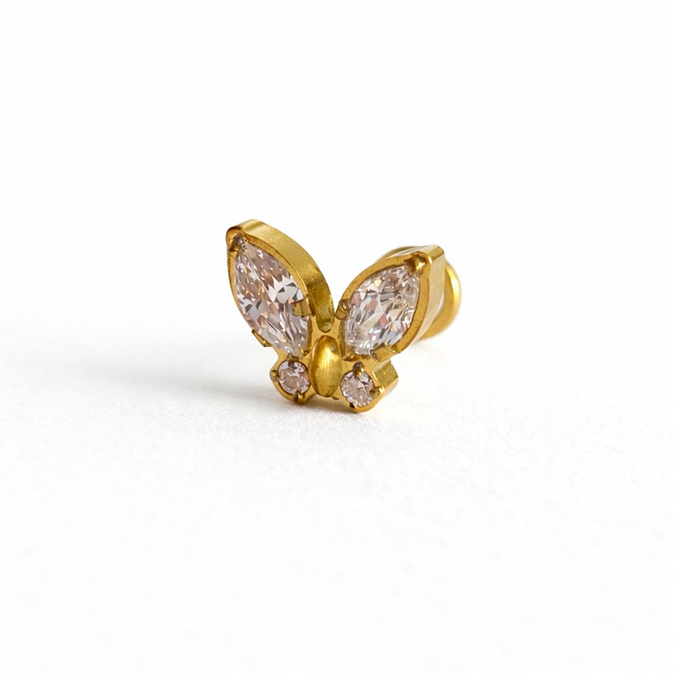 Labret Mariposa Silueta Gold 1