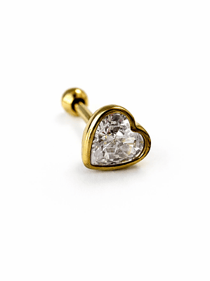Labret Golden Heart Crystal