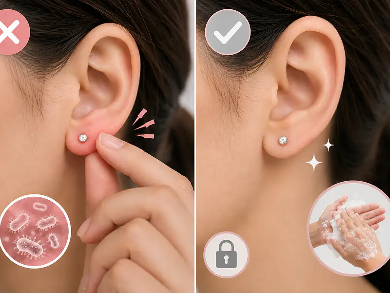 Evita tocar o manipular tu piercing