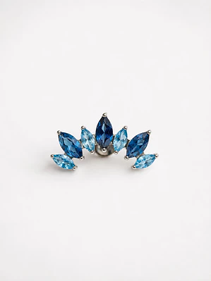Piercing Labret Aura Marquise Blue Titanium