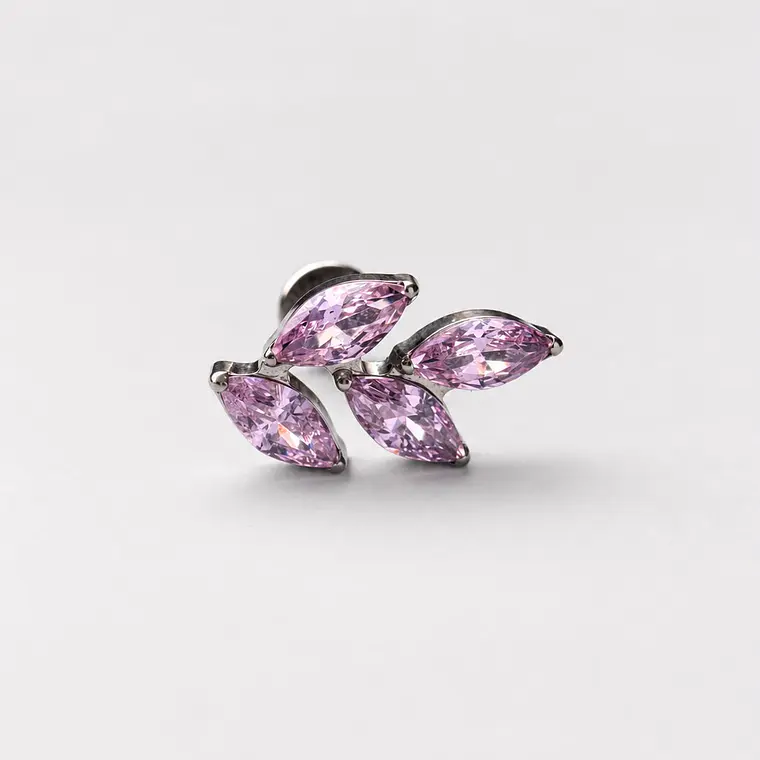 Piercing Labret Marquise Bloom Pink Titanium 1