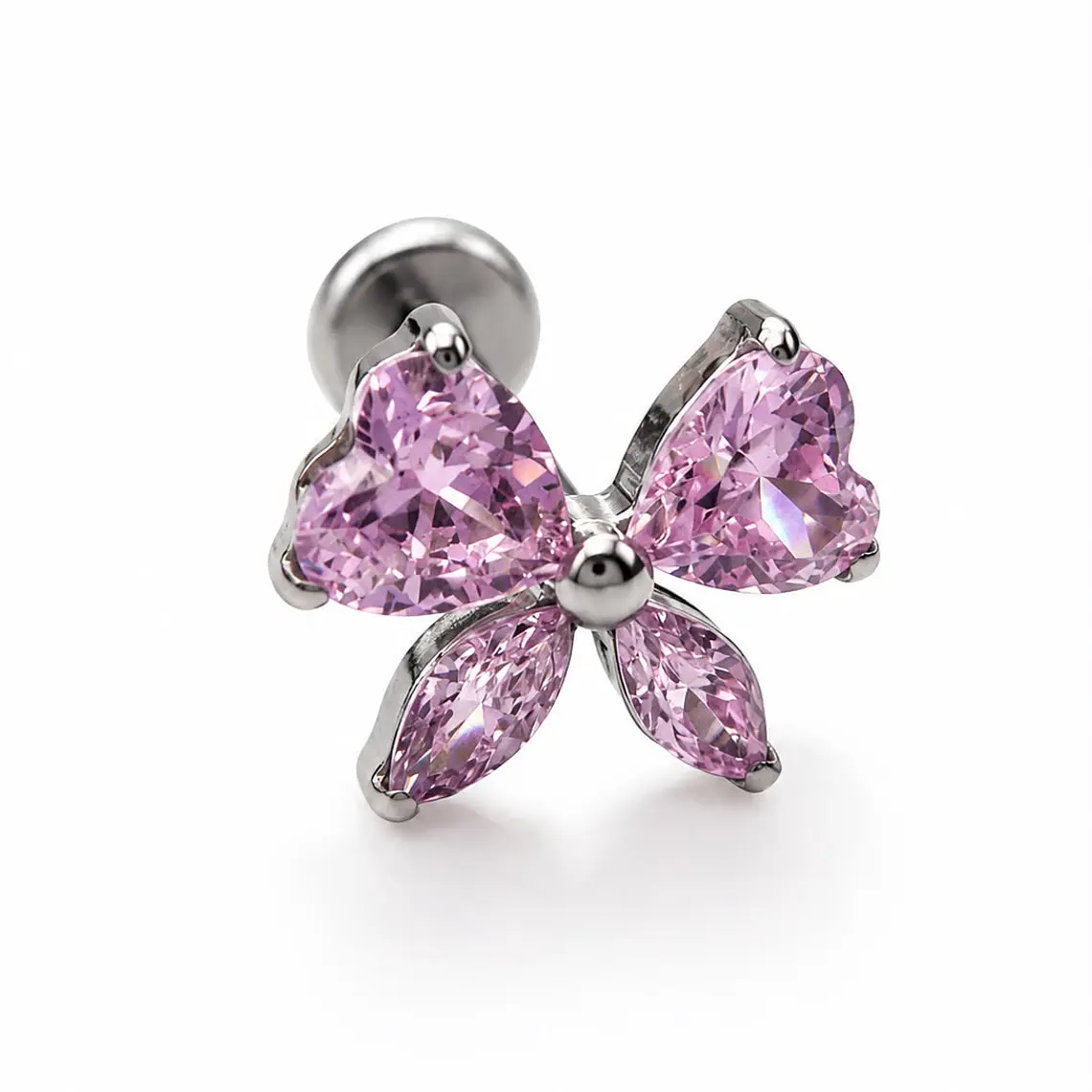 Piercing Labret Butterfly Pink Titanium 1