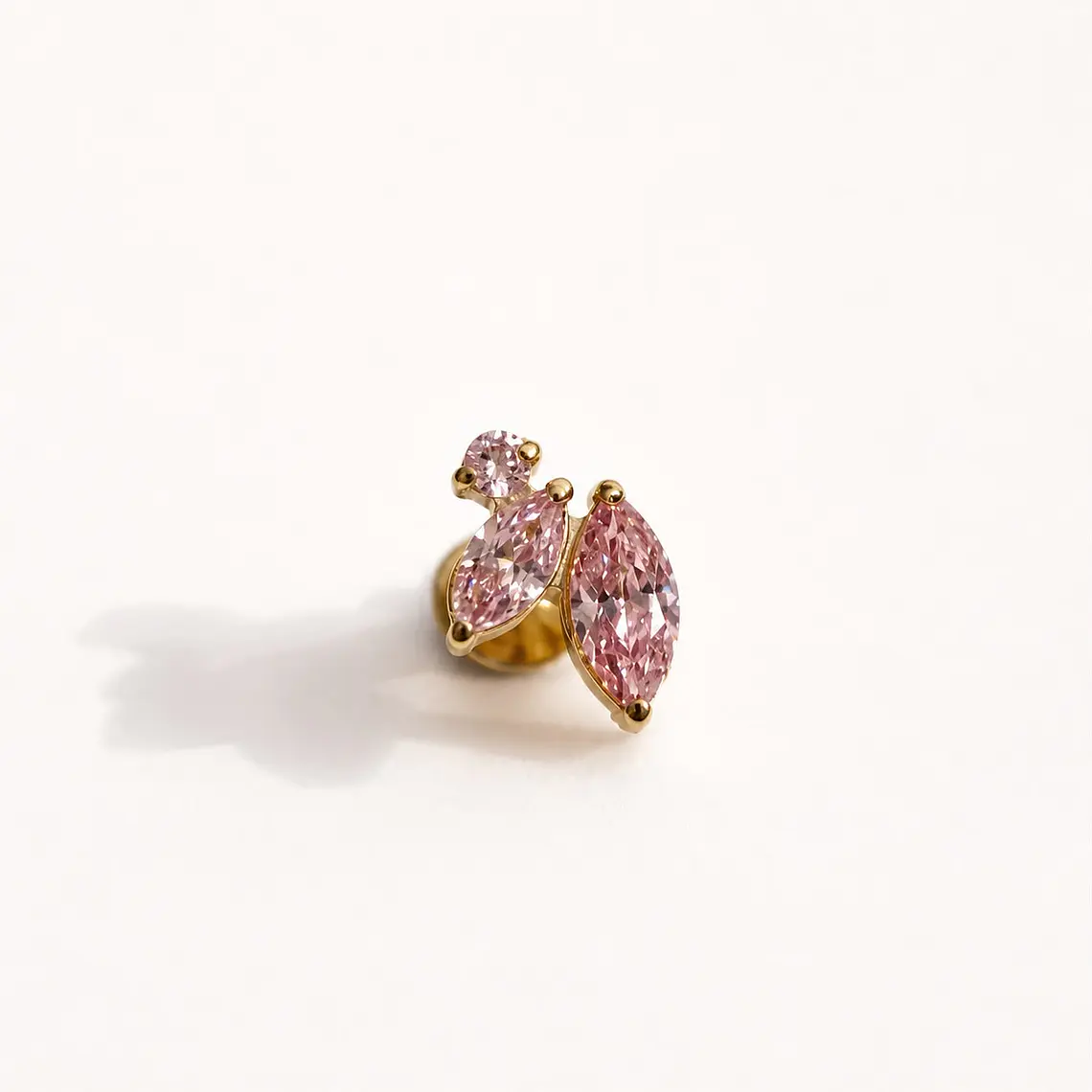 Piercing Labret Blossom Pink Gold Titanium 1