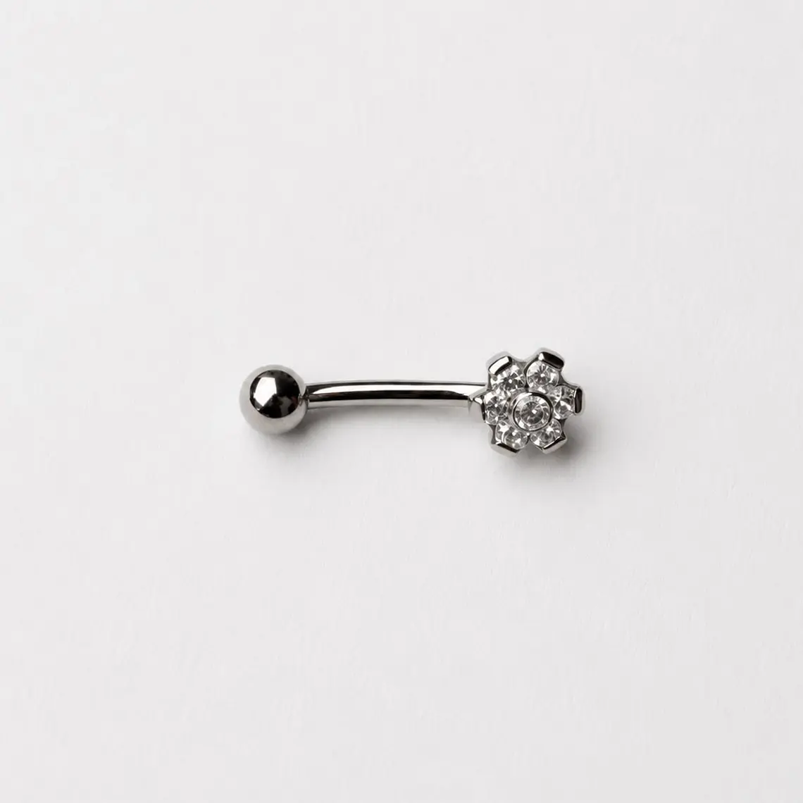 Piercing Ceja Flower Crystal Titanium 1