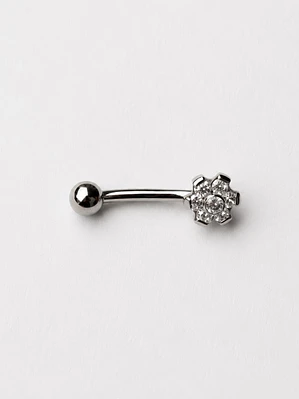 Piercing Ceja Flower Crystal Titanium