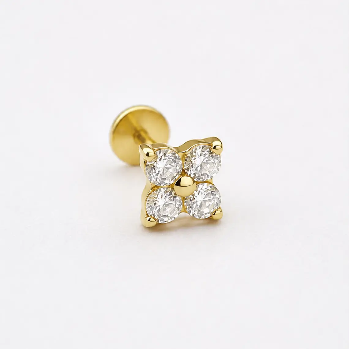 Piercing Flor Dorada con Circonitas 1