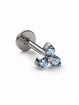 Piercing Labret Trébol Blue Titanium
