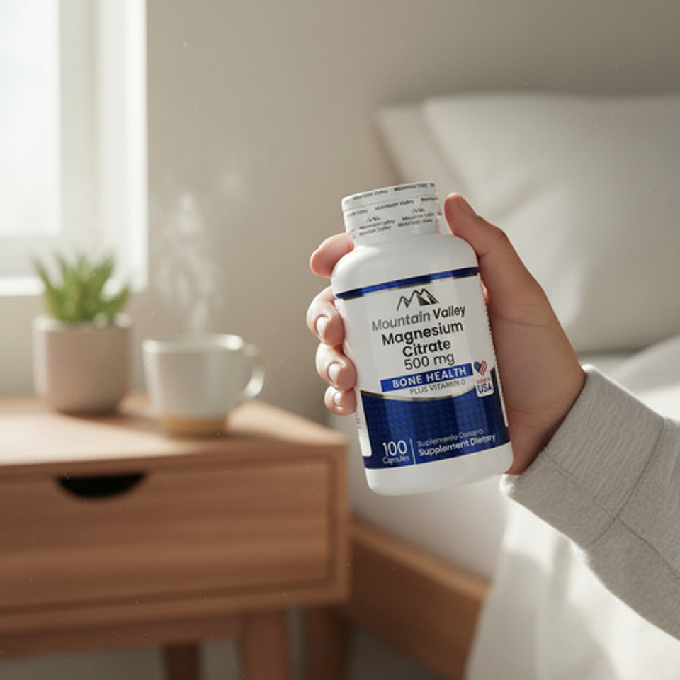 Citrato De Magnesio 500mg Con Vitamina D Mountain Valley 100 6