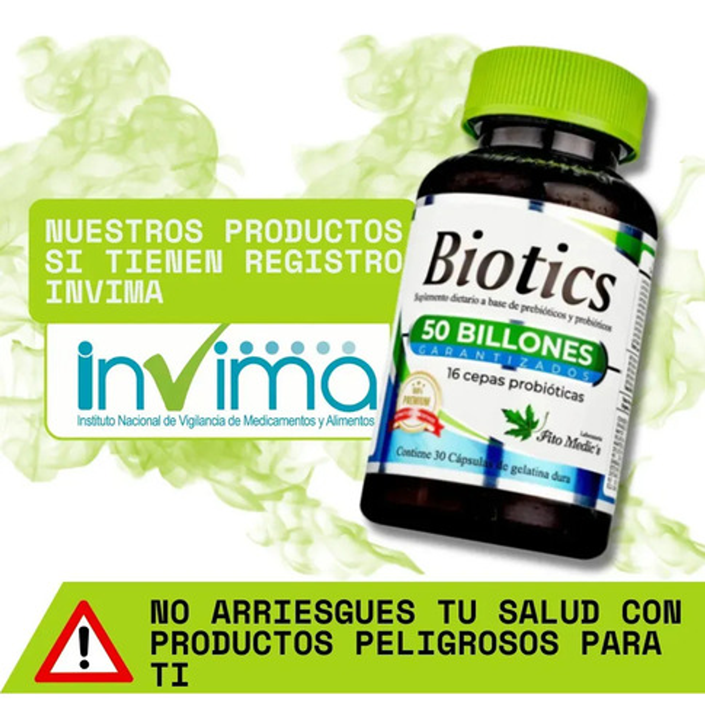 Suplemento En Cápsula Fito Medics Premium Probióticos/prebióticos De 30 Un Sin Sabor 4