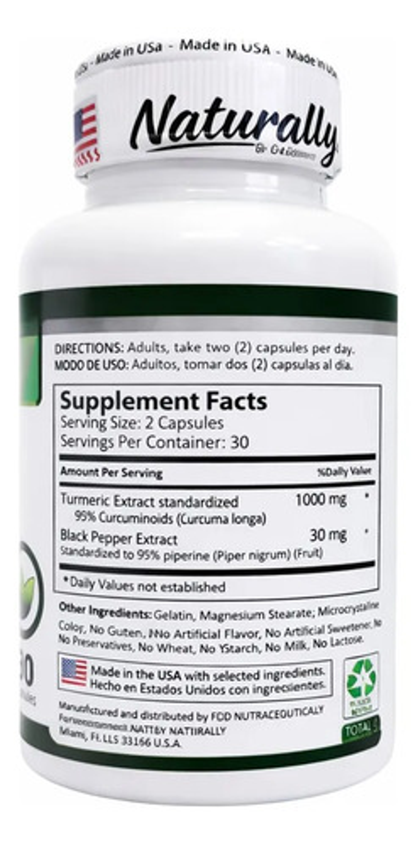 Turmeric Curcumin And Black Pepper Extract X60 Cap 3