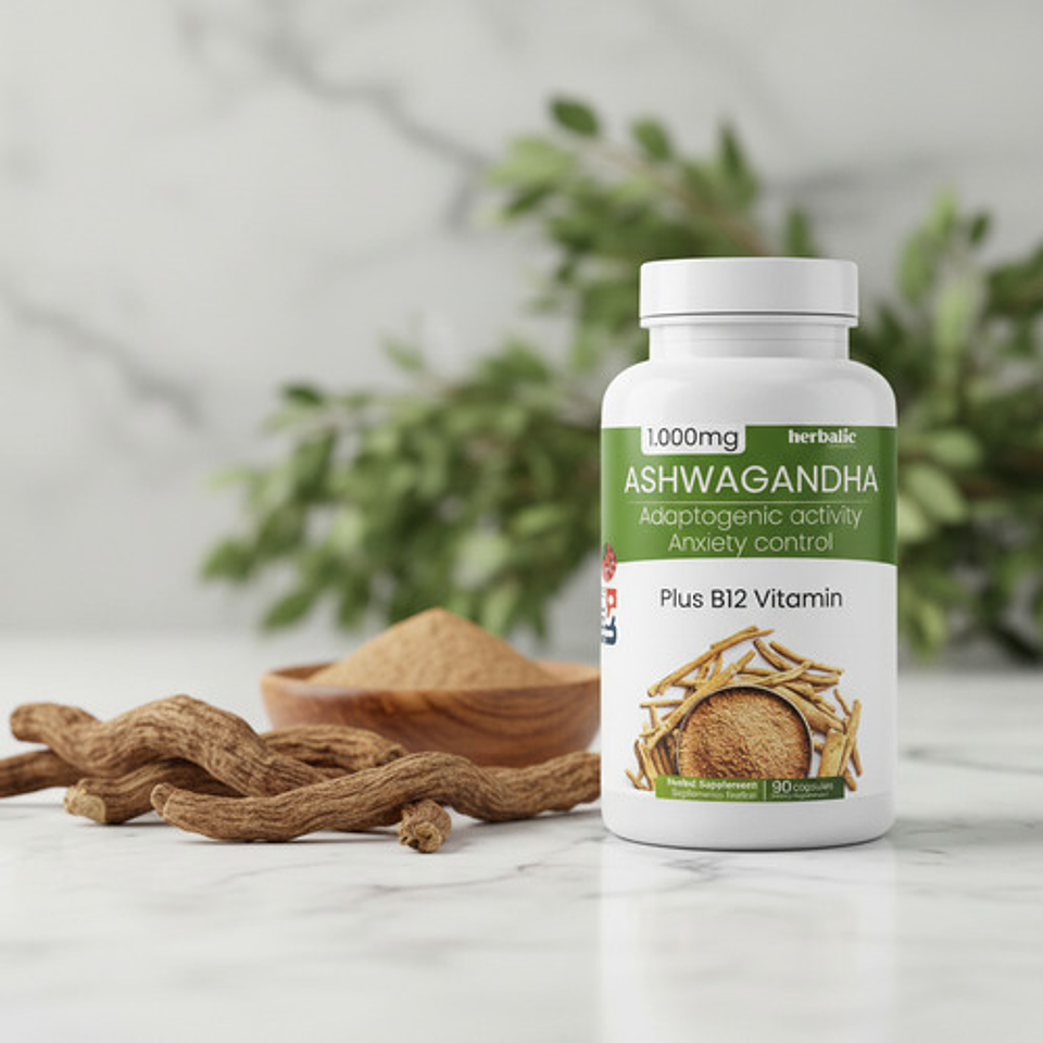 Pack 2 Und Aswgandha 1000 X90 Herbalic Plus B12 Americana 3