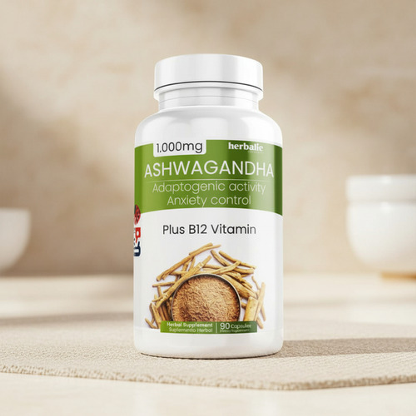 Pack 2 Und Aswgandha 1000 X90 Herbalic Plus B12 Americana 4