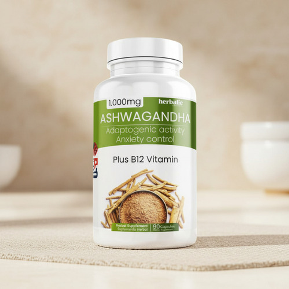 Pack 2 Und Aswgandha 1000 X90 Herbalic Plus B12 Americana 4