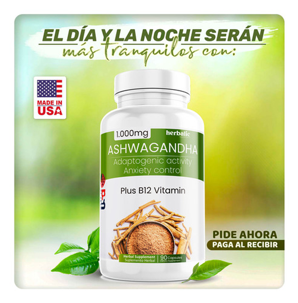 Pack 2 Und Aswgandha 1000 X90 Herbalic Plus B12 Americana 5