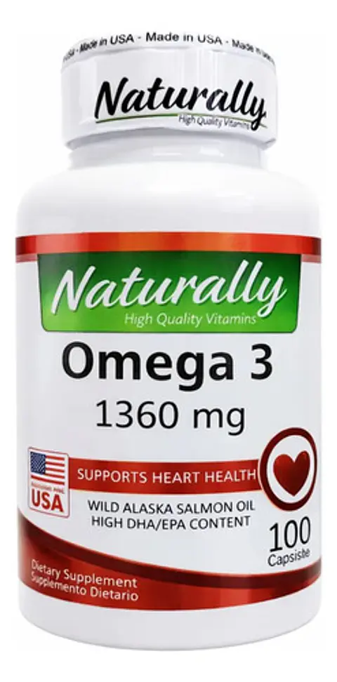 Omega 3 Naturally 1360 Mg 100 Cápsulas Aceite De Salmón Silv