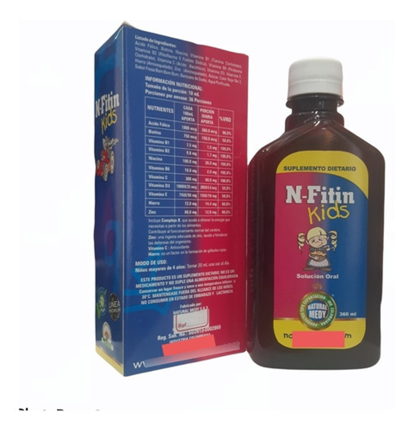 Multivitamínico Líquido Natural Medy N-fitin Niños 360ml Suplemento Dietario 2