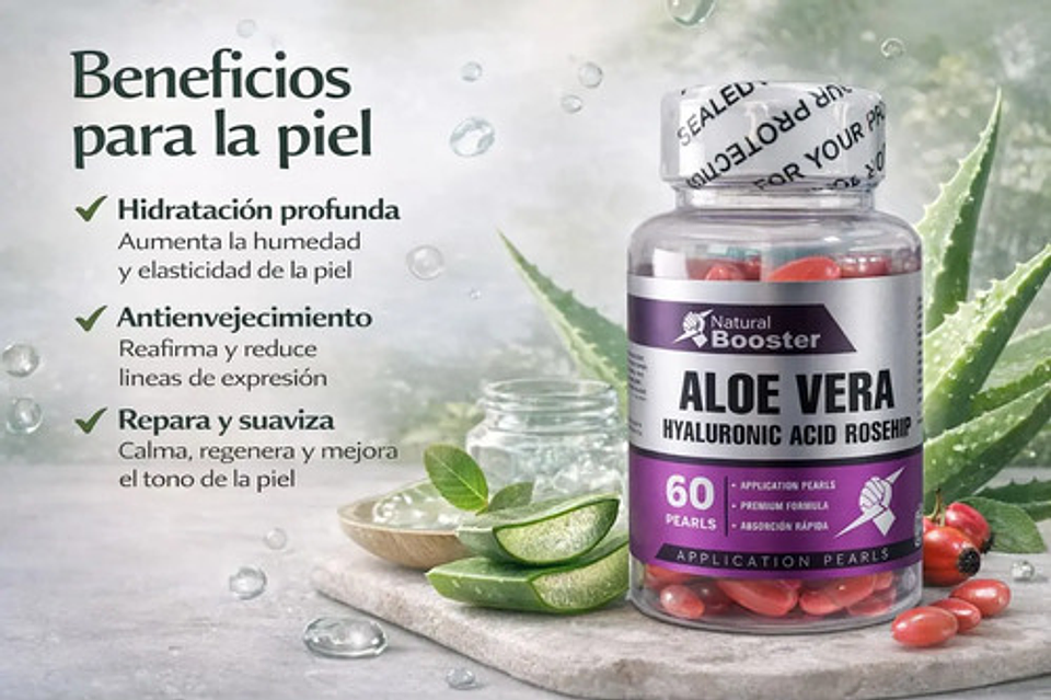 Perlas Faciales Aloe Vera Ácido Hialurónico Rosa Mosqueta 3