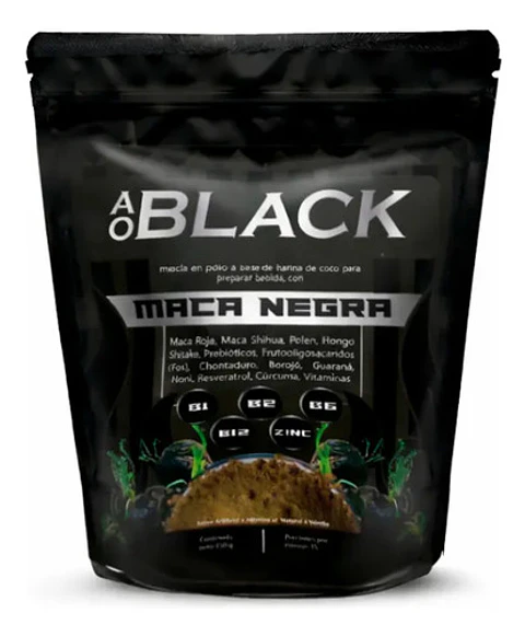 Maca Negra En Polvo Black Con Maca Roja, Maca Shihua X500gr