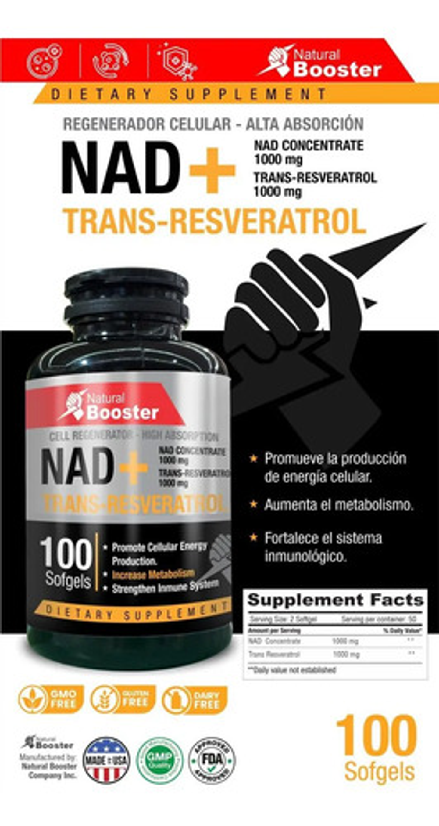 Nad + Resveratrol Booster X100 2