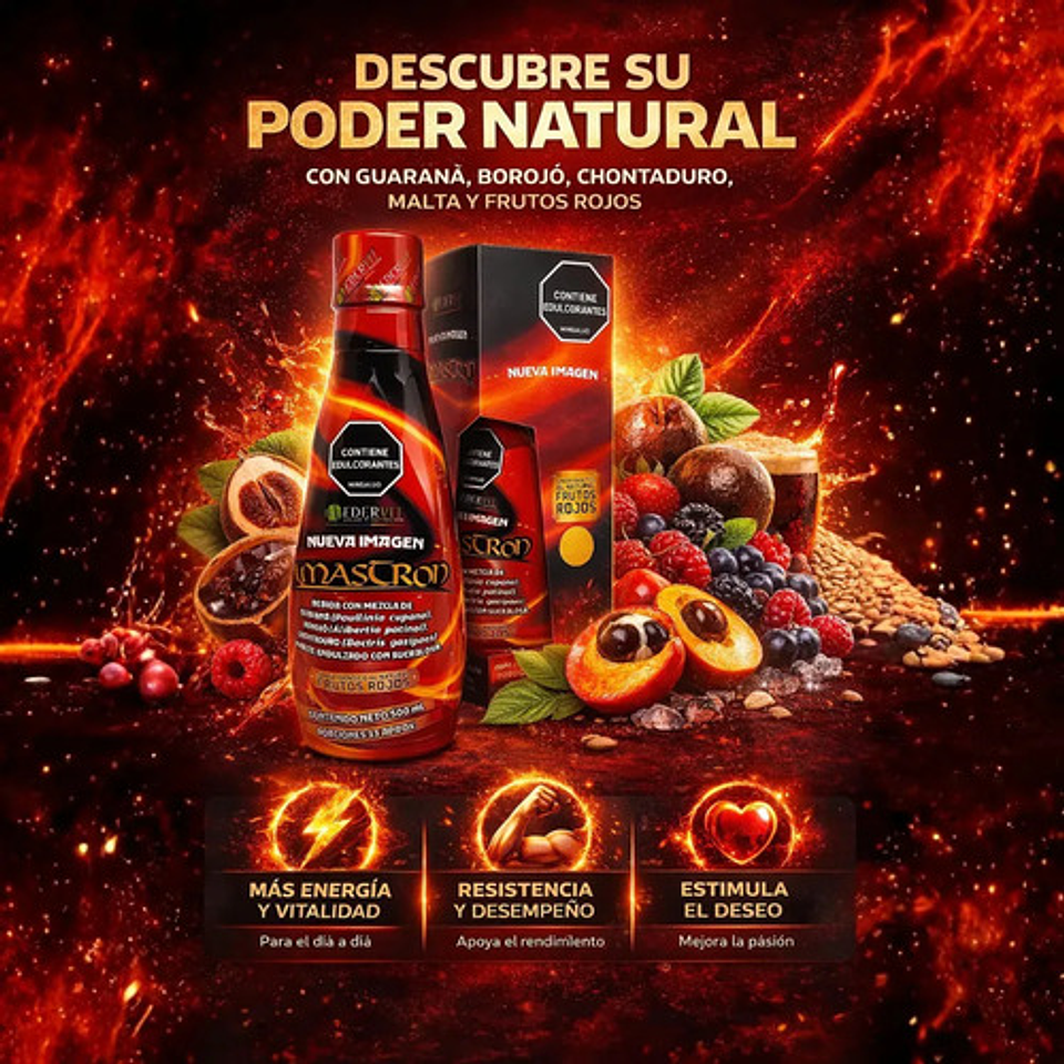 Suplemento Energía Nutricional Edervit Kamastrong Frutos Rojos 500ml 2
